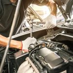 Car Care Maintenance And Servicing, Close-up Hands Of Auto Mecha